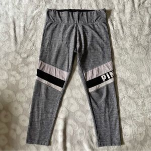 PINK Victoria’s Secret Ultimate Cropped Leggings Gray Black Size Large